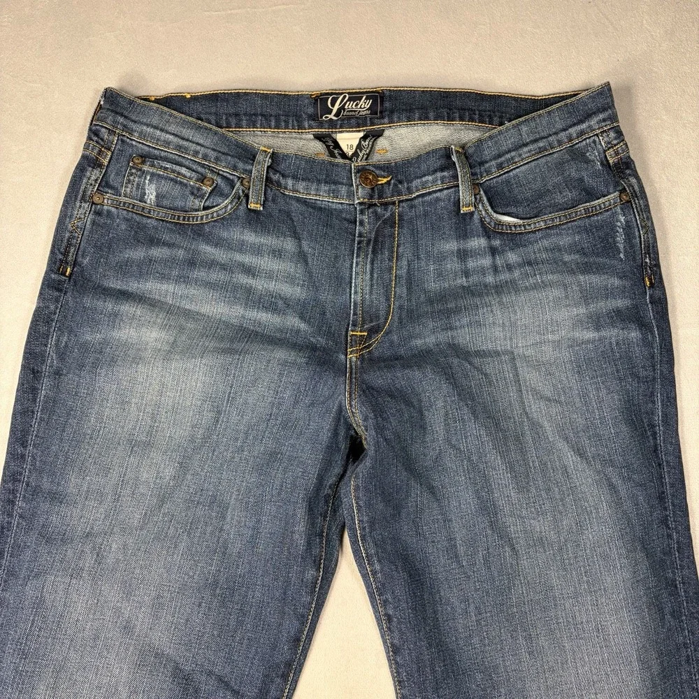 Lucky Brand By Gene Montesano Short Inseam  Jeans Women's Size 18 Blue boot cut
